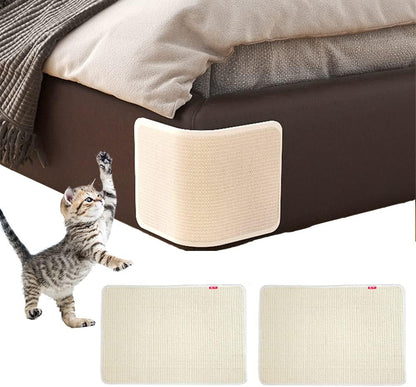 HAOZAIKEJI Cat Scratcher Mat, 2PCS Natural Sisal Cat Scratching Pad, Heavy Duty Couch Guard, Protecting Furniture, Easy Installation, Indoor, All Breed Sizes, Durable, Eco Friendly, Non Toxic11