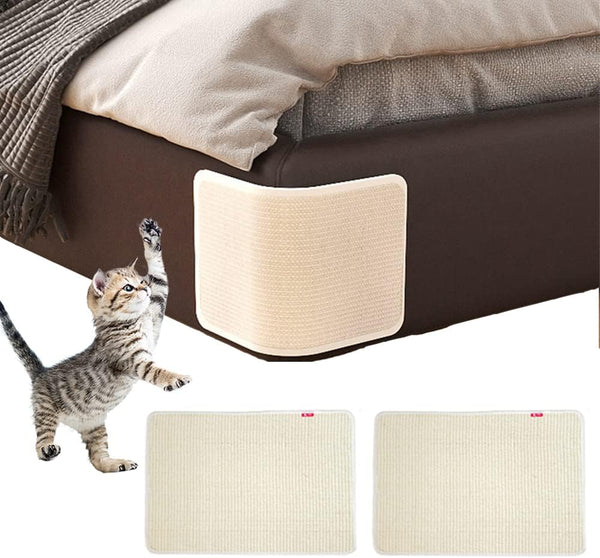HAOZAIKEJI Cat Scratcher Mat, 2PCS Natural Sisal Cat Scratching Pad, Heavy Duty Couch Guard, Protecting Furniture, Easy Installation, Indoor, All Breed Sizes, Durable, Eco Friendly, Non Toxic11