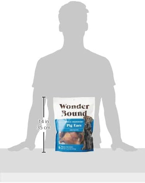 Amazon Brand – Wonder Bound Whole Pig Ears Dog Treats, Pork, 6 Ounce, 6 Count (Pack of 1)6