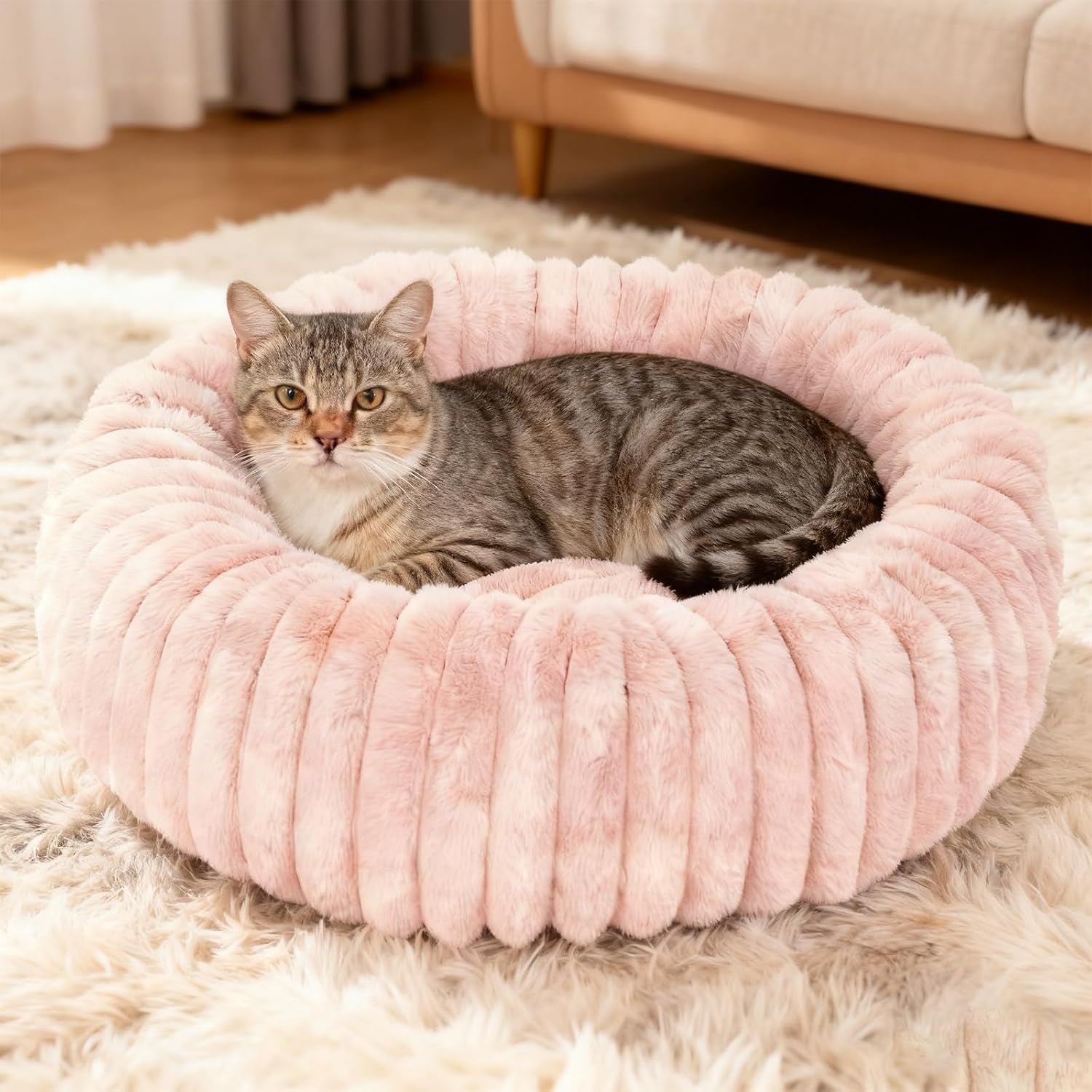 washable-small-cat-dog-bed-puppy-bed-cat-beds-for-indoor-catsgrey-s-calming-anti-anxiety-round-donut-dog-bed-cute-fluffy-puppy-dogs-beds-for-small-dogs-anti-slip-comfort-pet-bed