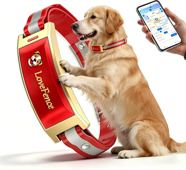 GPS Wireless Dog Collar Fence System with Free App, Smart Portable Electric Dog Fence 64-3280Ft, Waterproof, Rechargeable for Medium Large Dogs Outdoor Use1