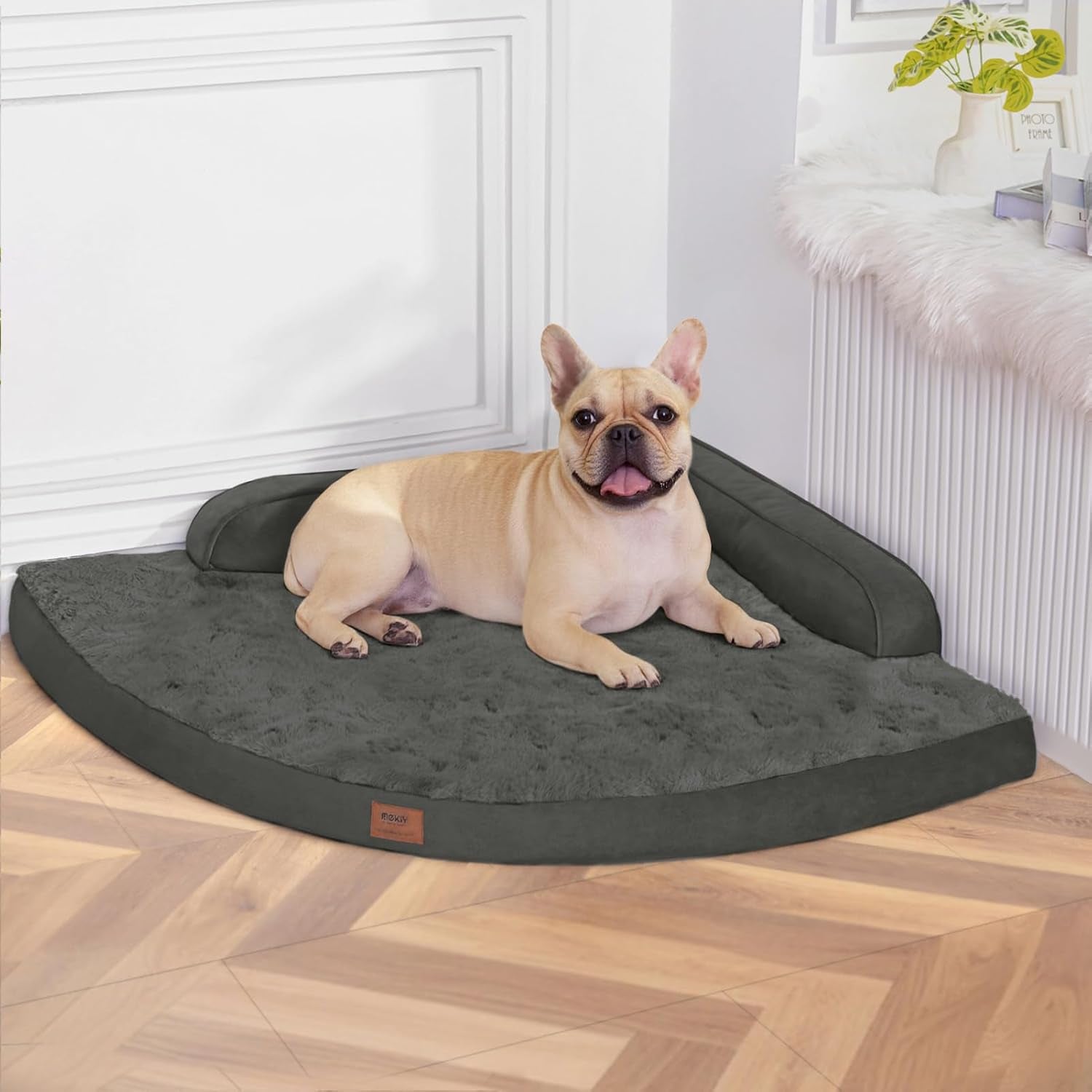 mekiy-orthopedic-waterproof-dog-bed-with-sides-for-extra-large-sizes-dogs-egg-crate-foam-waterproof-liner-anti-slip-bottom-space-saving-perfect-for-corners-and-sofa-edges-40-x-40-inch