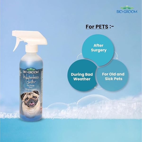 Bio-Groom Waterless Dog Shampoo - Tearless, No-Rinse, Dog Bathing Supplies, Puppy Wash, Cat Grooming Supplies, Cruelty-Free, Product Made in USA, Dry Shampoo Spray - 16 Fl Oz 1-Pack2