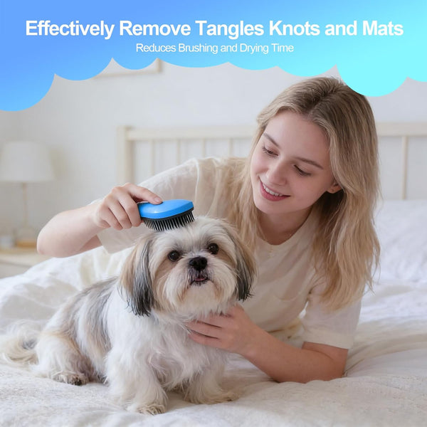 Small Dog Brush, Skin-Friendly Soft Bristles (Blue) | Puppy Hair Brush, Massage and Bath Supplies, Pet Grooming Tool for Teddy, Yorkies, Maltese, Shih Tzu, Chihuahua7
