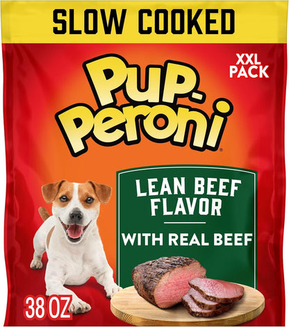 Pup-Peroni Dog Training Treats Made with Real Beef, 8 Bags (5.6 Oz. Each) | Slow Cooked 2.5+ Hours for a Tender Texture & Rich, Meaty Taste. 24% Protein. No Fillers. No Red 40.28