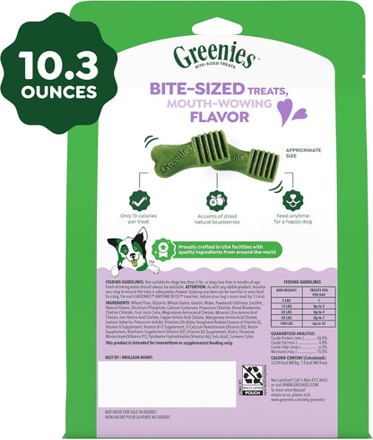 Greenies Anytime Bites Dog Treats, Blueberry Flavor, 10.3 Oz | Only 13 Calories per Treat, Easy to Digest, Natural Ingredients plus Vitamins & Minerals, Made in USA Facilities10