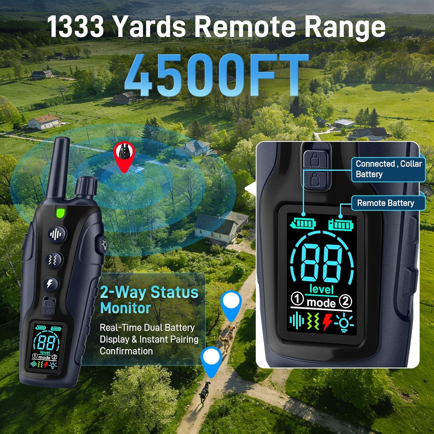 shock-collar-for-dogs-4500ft-dog-training-collar-with-remote-waterproof-e-collar-with-flashlight-4-training-modes-keypad-lock-rechargeable-dog-shock-collar-for-small-medium-large-dogs