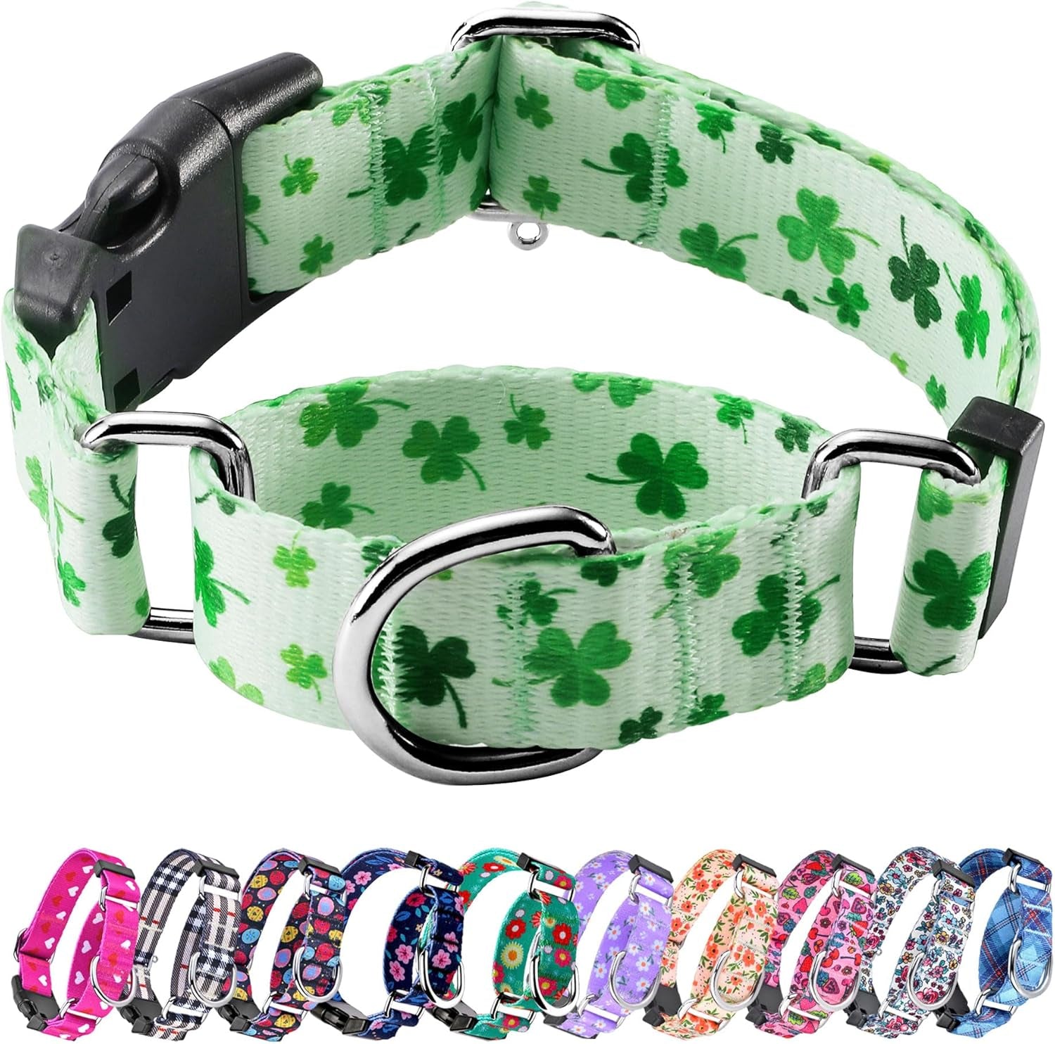 hikiko-martingale-collar-for-dogs-adjustable-soft-nylon-dog-collars-with-cute-patterns-for-small-medium-large-dog-pink-butterfly-medium