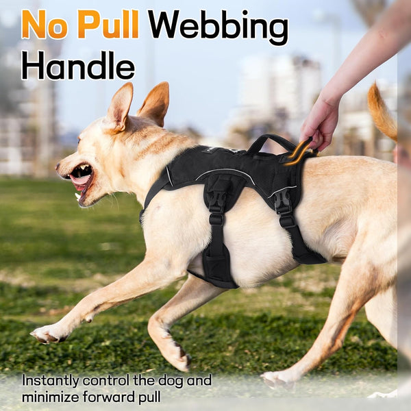 Rabbitgoo Escape Proof Dog Harness for Large, No Pull with Lift Handle | No Escape, Full Soft Padded, Reflective Adjustable Vest, Leash Clip for Walking Hiking Training, Black, Large4
