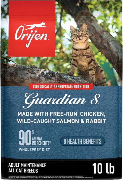 ORIJEN Guardian 8 Grain Free WHOLEPREY Dry Cat Food 4Lb. Bag | 90% Animal Ingredients, Freeze Dried, Fresh or Raw Ingredients, Grain Free, Omega-3 Fatty Acids, Skin & Coat, Immune Support8
