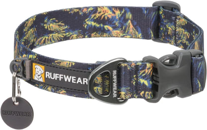 Ruffwear, Front Range Dog Collar, Adjustable Tubelok Webbing, Lightweight, Side Release Buckle, Aluminum V-Ring, Durable for Everyday Use, River Rock Green, 14"-20"12