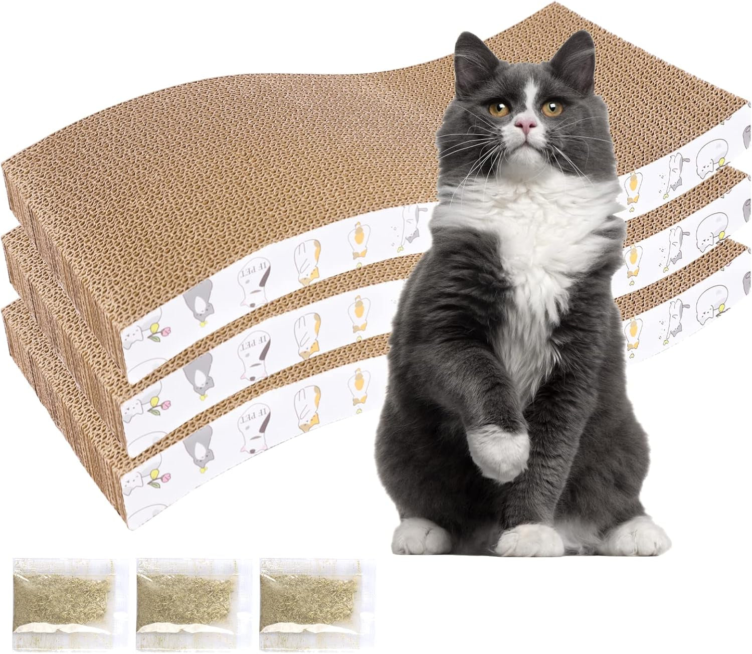 patiencet-cat-scratch-pad-with-box-4-pack-cardboard-cat-scratcher-lounge-bed-for-indoor-cats-reversible-corrugated-scratching-board-refill-with-catnip