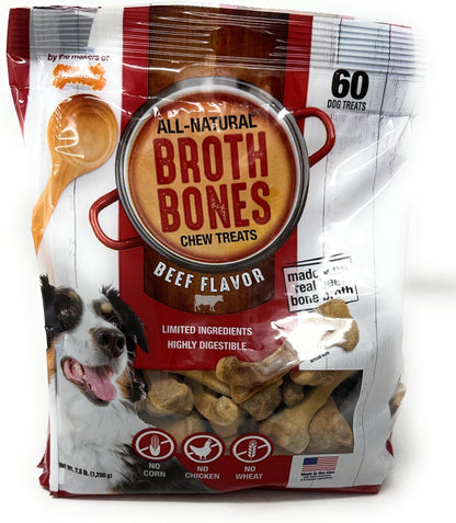 Nylabone Beef Broth Bones for Dogs, 60 Count, 2.6 Lbs1