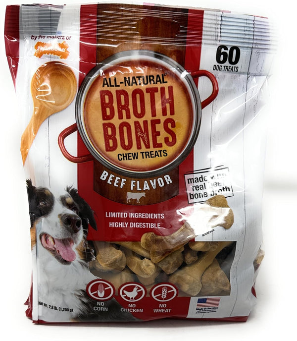 Nylabone Beef Broth Bones for Dogs, 60 Count, 2.6 Lbs1