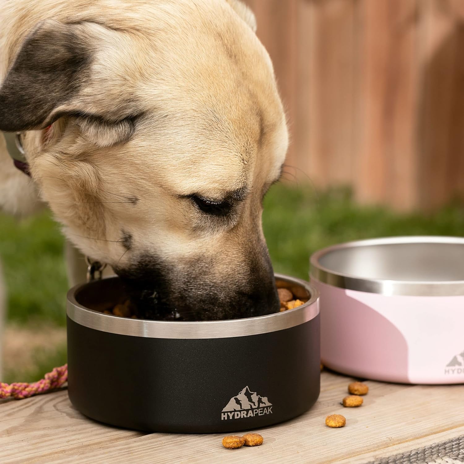 hydrapeak-dog-bowl-non-slip-stainless-steel-water-and-food-dish-large-sized-and-small-dogs-32oz-64oz-multiple-sizes-4-cup-white