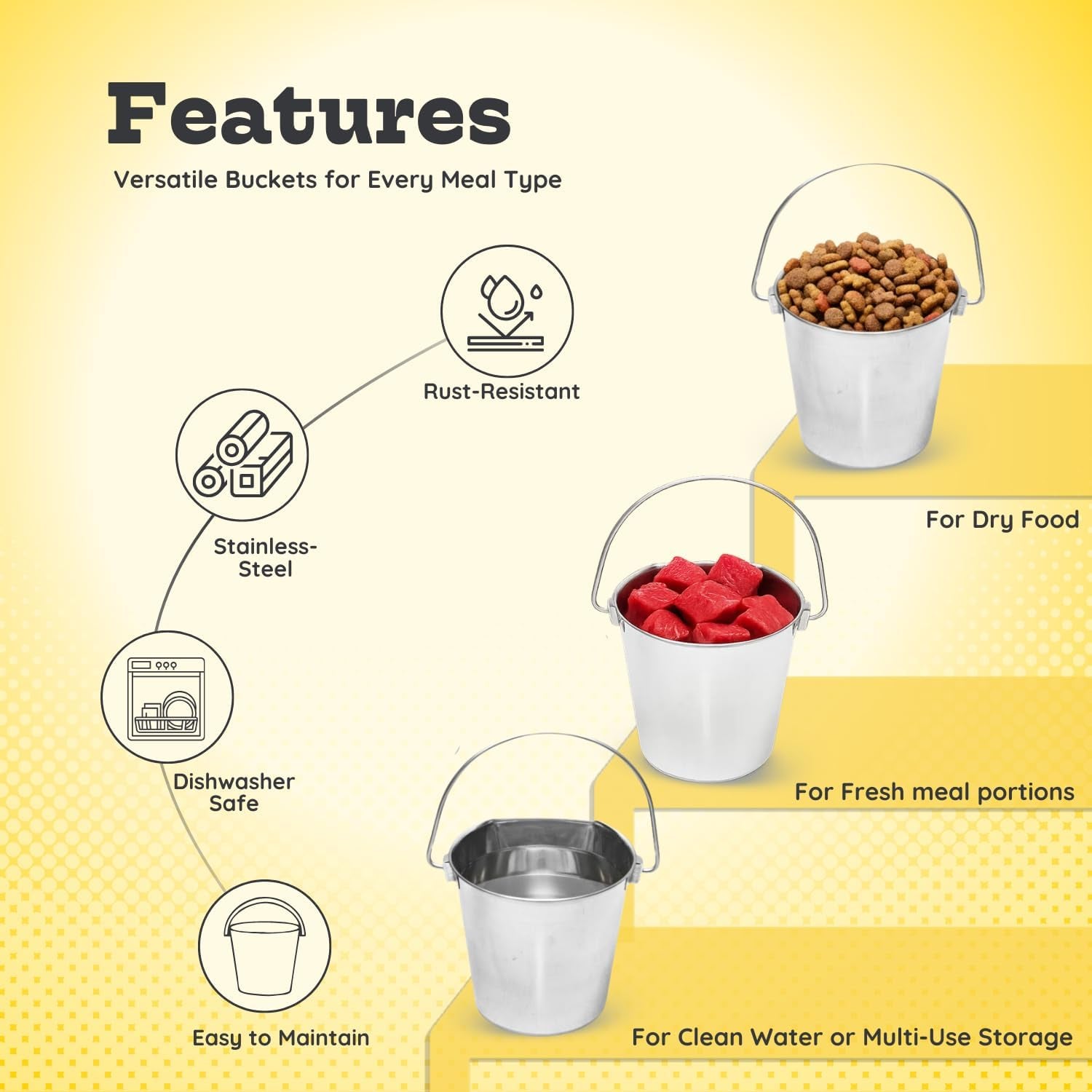 9-quart-stainless-steel-flat-side-bucket-2-25-gal-durable-heavy-duty-food-water-feeding-pails-for-dog-goat-sheep-horse-fits-kennel-cage-critter-crate-hanging-pet-pail-multipurpose