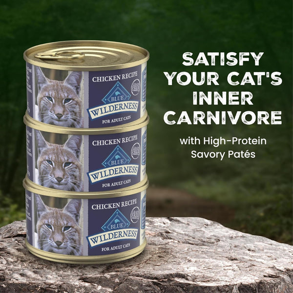 Blue Buffalo Wilderness Chicken Adult 7+ Wet Cat Food Paté, 5.5 Oz, 24 Ct4