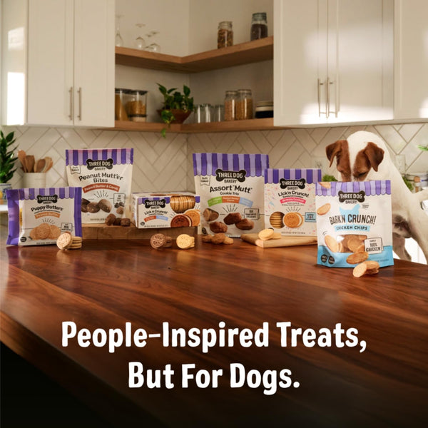 Three Dog Bakery Mini Carob Chip Cookie Crunchy Dog Treats - 8 Oz Bag | Made with Real Ingredients - Bite-Sized Crunchy Treats for Dogs7