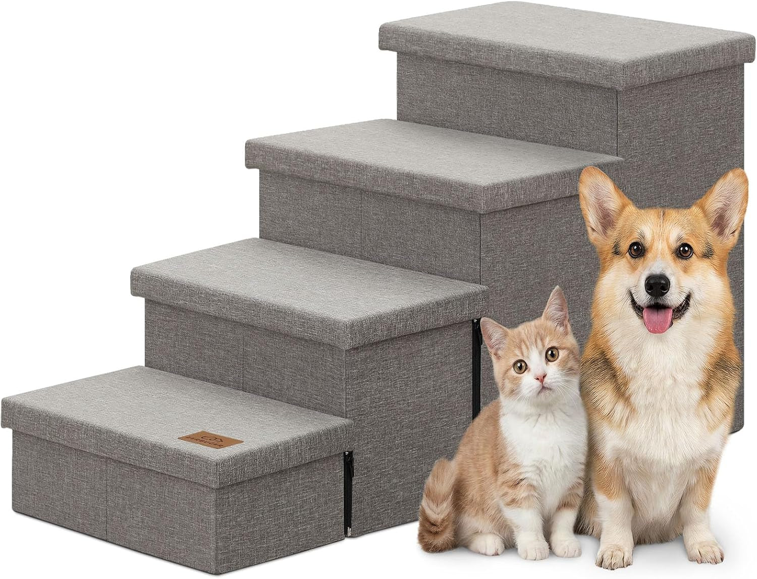 zerbuger-wider-dog-ramp-for-high-bed-with-storage-18-h-foldable-dog-stairs-for-small-medium-large-older-senior-animal-sturdy-dog-step-for-climbing-bed-or-couch-arthritis-friendly-gray-no-condo