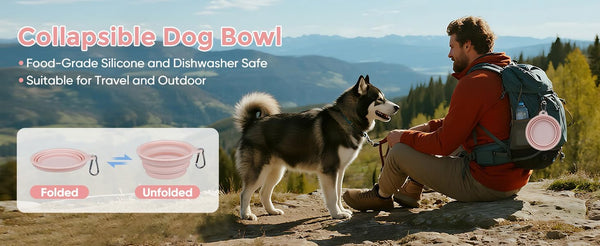 2-Pack Portable Pet Bowls, 12OZ Collapsible Dog & Cat Water Bowl with Hook | Bpa-Free Leak-Proof Foldable Food Dish for Small Medium Pets, Travel, Camping Daily Indoor&Outdoor Essentials6