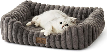 Orthopedic Dog Bed for Small Dogs & Cats - Washable Rectangle Pet Bed with Anti-Slip Bottom, Soft Calming Cat & Puppy Bed for Indoor Pets (25"X21"X6", Cream)11