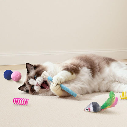Cat Toys for Indoor Cats, 34 Pack Interactive Cat Toy Set for Kitten | Kitten Toys Variety Pack with Chew Toy, Spring, Mouse & Ball, Ideal for Enrichment, Boredom Relief and Self Play, Toy Bulk5