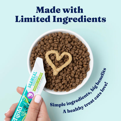 Solid Gold Lickable Cat Treats - Limited Ingredient Chicken Seameal™ Squeezable Healthy Cat Treats for Indoor Cats - Snack & Topper Squeeze Ups for Cats W/Seaweed for Gut & Immune Support - 3Oz/30Ct2