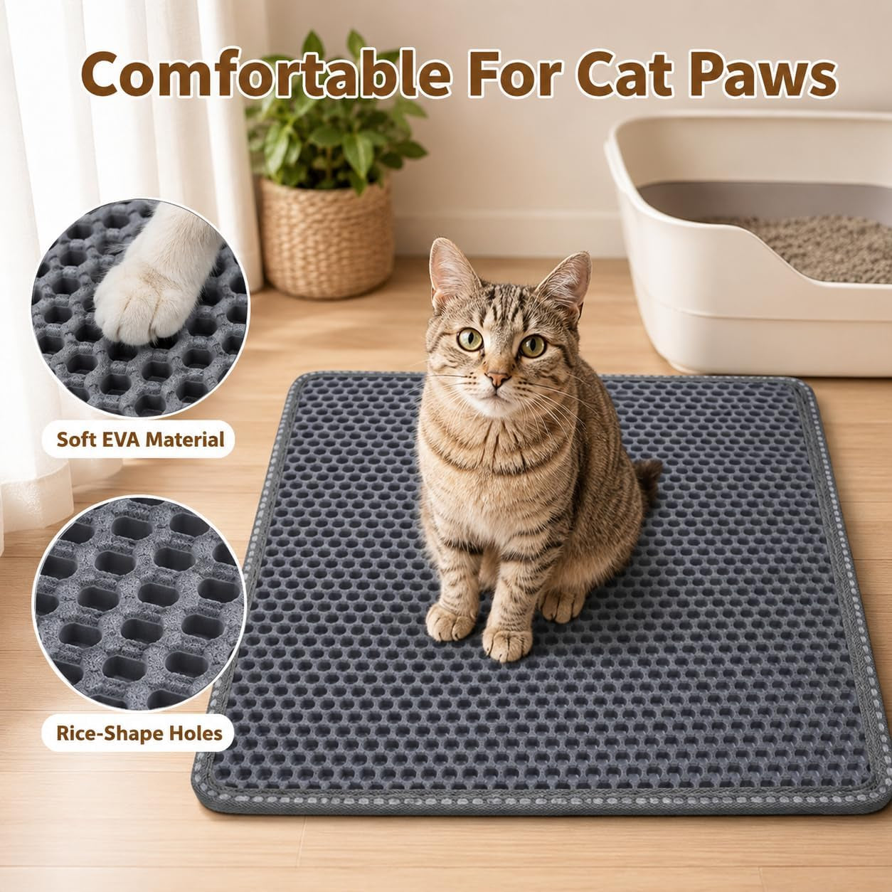 cat-litter-mat-21-x-14-inch-double-layer-eva-honeycomb-kitty-litter-trapping-mat-waterproof-urine-proof-non-slip-litter-box-floor-pad-easy-to-clean-scatter-control-mat-grey