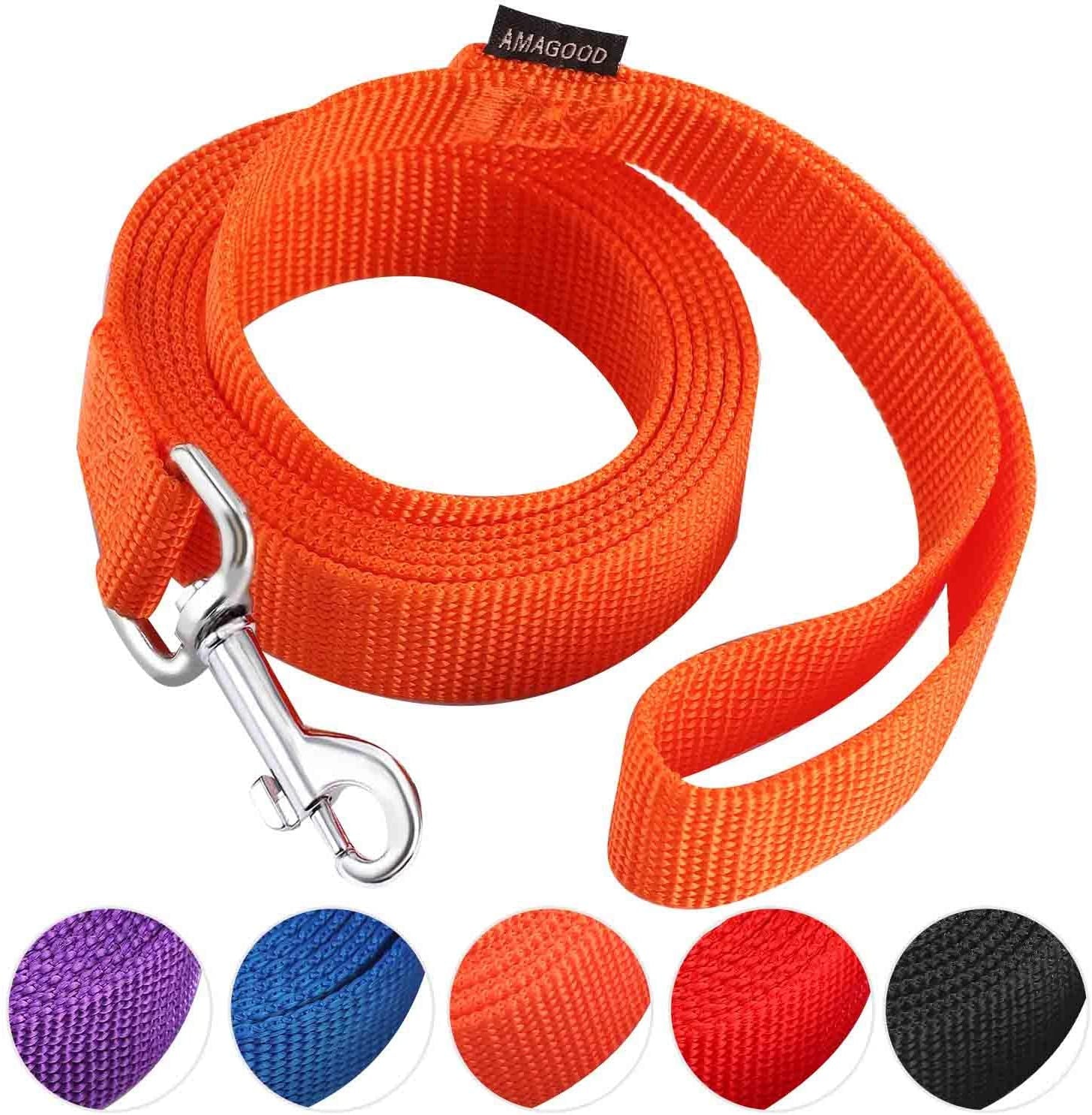 amagood-6-ft-puppy-leash-strong-traditional-style-with-easy-to-use-collar-hook-great-for-small-medium-and-large-dogs-5-8in-x-6-ft-purple
