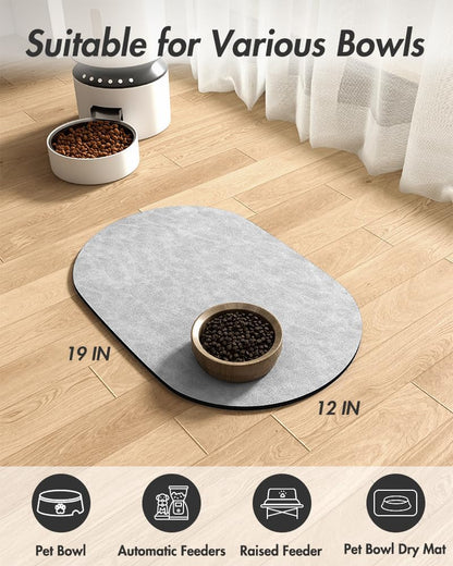 Absorbent Dog Food Mat-Cat Dog Mat for Food and Water Bowl, Quick Dry Pet Food Mat, No Stains Dog Feeding Mat, Dog Accessories Pet Supplies Mat-Dog Water Bowl Mat for Messy Drinkers7
