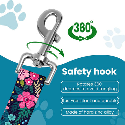 Adjustable Pet Cat and Dog Car Seat Belt，The Lanyard Is Flexible and Adjustable from 20 to 33 Inches (Floral)3