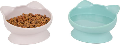 Kitty City Elevated Cat Bowls (Set of 2), Whisker-Friendly Raised Cat Food & Water Dishes, Modern Pedestal Design, Dishwasher Safe, 6.5 Oz Each – White & Gray11