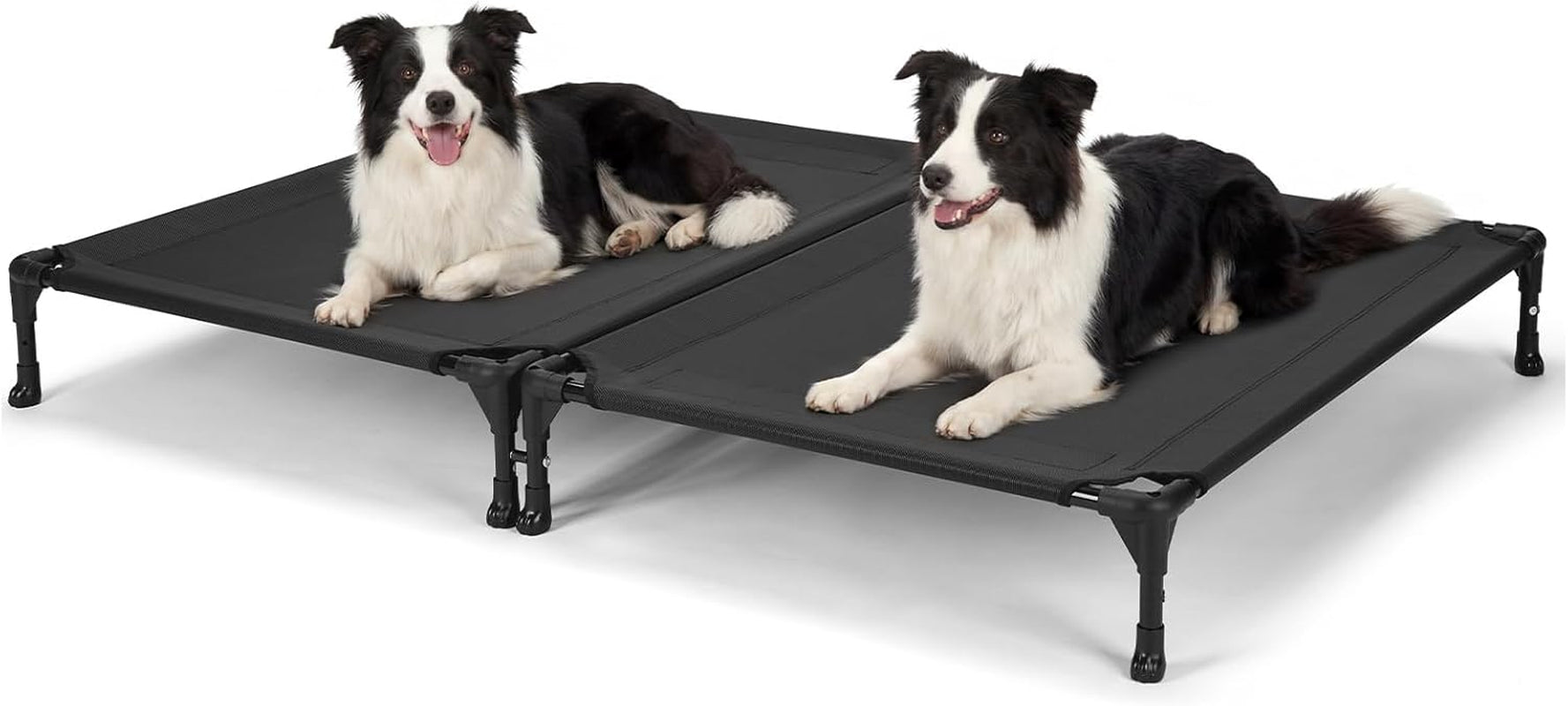veehoo-cooling-elevated-dog-bed-raised-dog-bed-for-two-dogs-indoor-outdoor-pet-cot-with-breathable-teslin-mesh-anti-slip-rubber-feet-durable-double-dog-bed-for-multi-pet-homes-35-x-25-black