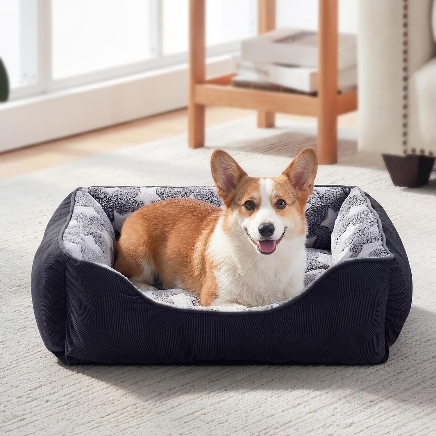 gasur-small-dog-beds-small-size-dogs-rectangle-washable-dog-bed-orthopedic-dogs-sofa-bed-pet-cuddler-anti-slip-bottom-soft-calming-sleeping-warming-puppy-bed-s-20x-19x-6-black