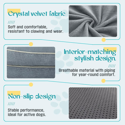 Waterproof Memory Foam Dog Beds for Extra Large Dogs Non-Slip Orthopedic Dog Beds Washable Couch Pet Bed with Removable Cover (Grey, X-Large)6