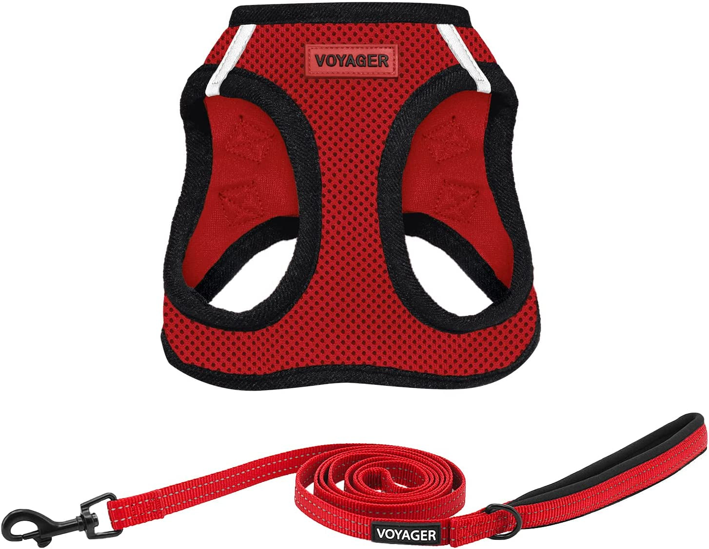 best-pet-supplies-voyager-step-in-air-all-weather-mesh-harness-and-reflective-dog-5ft-leash-combo-with-neoprene-handle-for-small-medium-and-large-breed-puppies-baby-blue-small