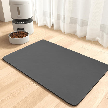 Montvoo-Absorbent Pet Feeding Mat-No Stains Pet Mat for Food and Water Bowl-Quick Dry Cat & Dog Food Mat Water Dispenser Mat-Pet Supplies Mat-Dog Water Bowl Mat for Messy Drinker,（Darkgrey,12"X19"）1