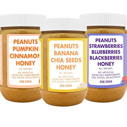 Bark Bistro Company, Superberry Snoot + Barkin Banana + Pumpkin Pup, 100% Natural Dog Peanut Butter, Healthy Dog Treats - Made in USA (Set of 3 / 17Oz)3