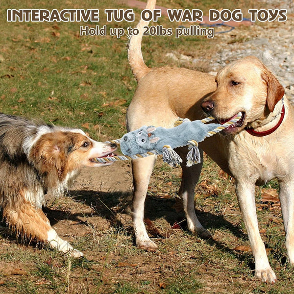 3 Pack No Stuffing Squeaky Dog Toys, Tug of War Dog Toy with Rope | Interactive, Squeaker & Crinkle Paper, Durable for Teeth Cleaning, Anxiety Relief, Dog Gifts for Small, Medium Dog6