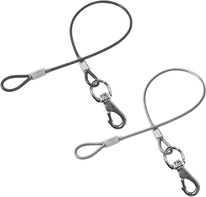 Chew Proof Dog Leash - 2Pack Metal Cable Lead,No Tangle Multiple Dog Leashes for Small and Medium Dogs- Heavy Duty Leash Extender for Collars & Harnesses(2 Pack Black, 20In/50Cm)9