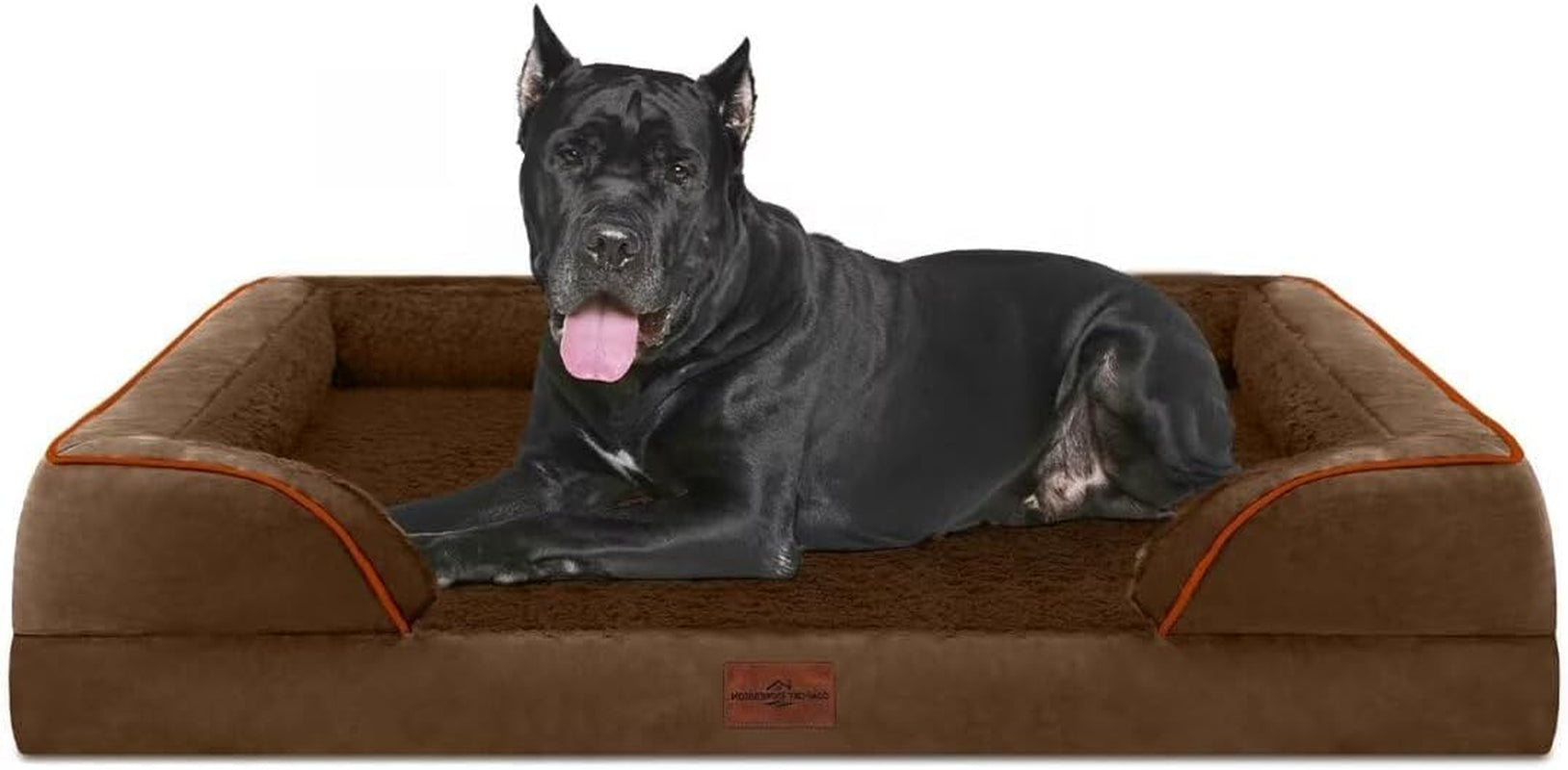 comfort-expression-orthopedic-dog-bed-for-extra-large-dogs-with-bolster-waterproof-dog-couch-bed-with-washable-cover-non-slip-bottom-supportive-egg-crate-foam-xl-pet-bed-42x30-inch