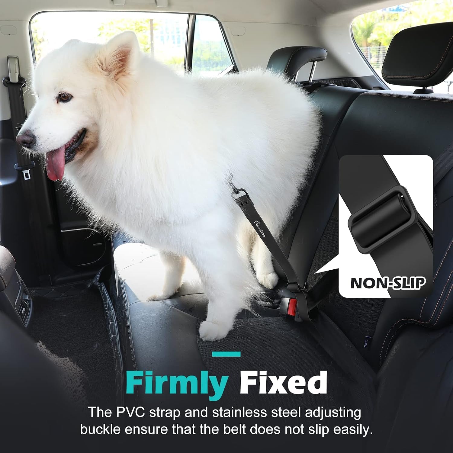 pawaboo-dog-seat-belt-for-car-with-360-hook-20-in-chew-proof-black-adjustable-nylon-pvc-dog-car-safety-restraint-dog-seat-belt-leashes-for-cars-universal-pet-safety-belts