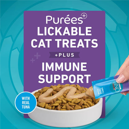 Purina ONE plus Immune Support Purees with Real Tuna Lickable Cat Treats - 1.4 Oz (Pack of 4)2