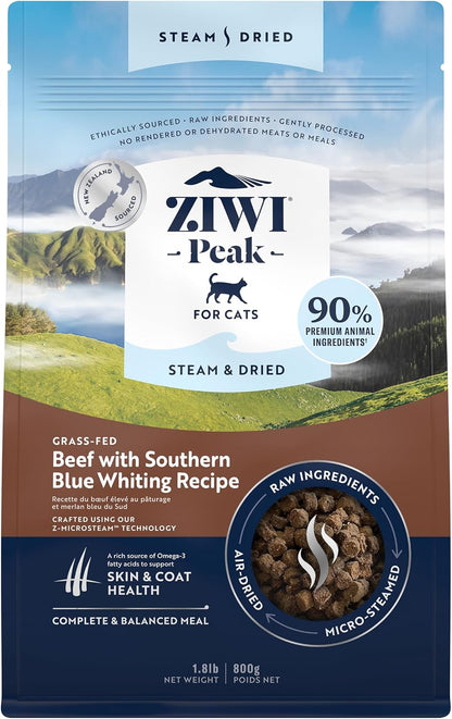 ZIWI Peak Steam & Dried Cat Food – Cage-Free Chicken W/Whole Mackerel - High Protein, Skin & Coat Health, Low Carb, for All Life Stages (28.8Oz)13