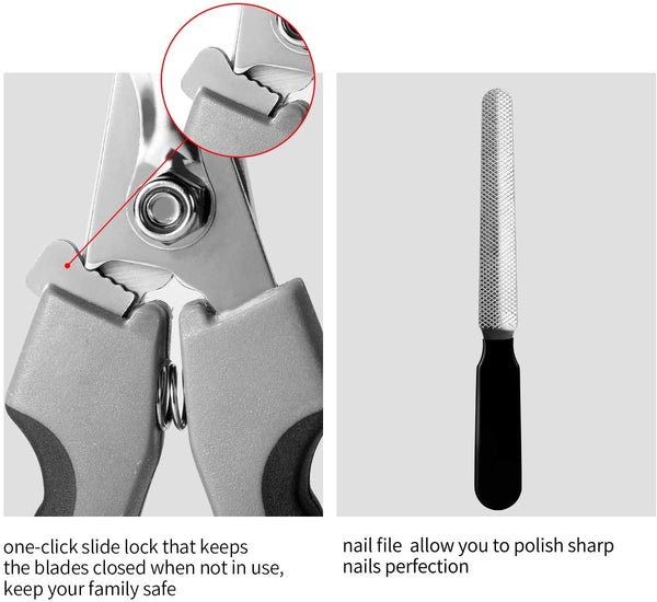 Tpotato Dog Nail Clippers,Dog Nail Trimmers for Large Breed Dog with Quick Sensor,Safari Professional Cat Nail Clipper with Safety Guard and Nail File.3