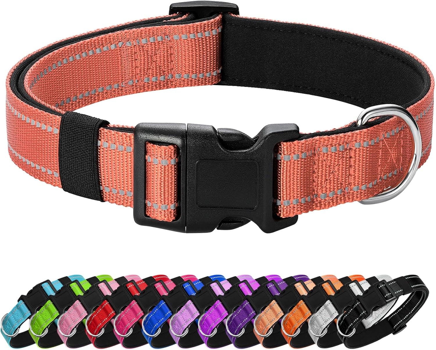 reflective-dog-collar-padded-with-soft-neoprene-breathable-quick-release-basic-dog-collars-for-medium-dogs-purple-girl