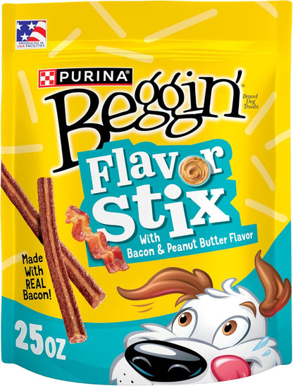Purina Beggin' Flavor Stix with Bacon and Peanut Butter Flavor Dog Chew Stix - 40 Oz. Pouch10