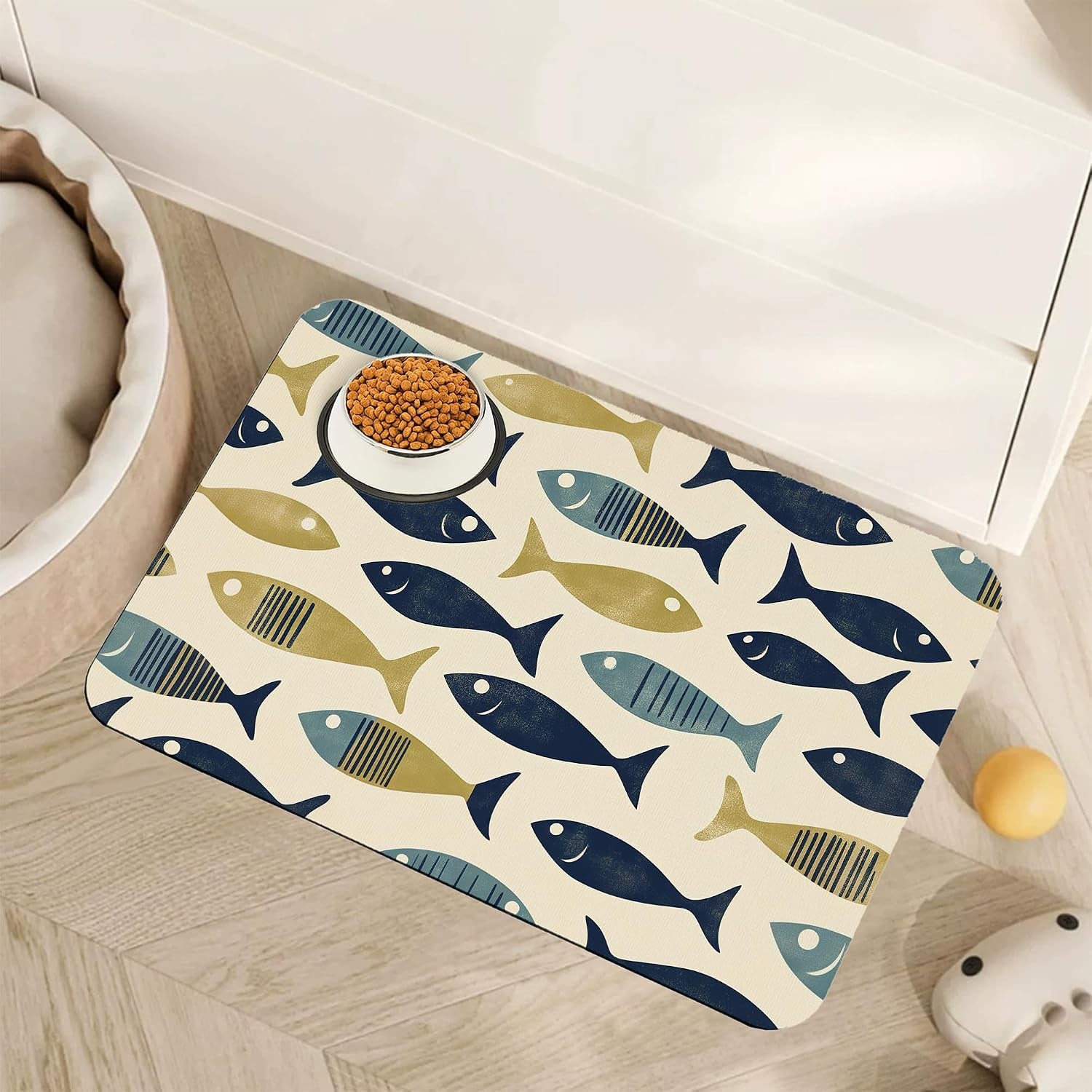 fish-boho-dog-food-mat-for-floors-ocean-absorbent-quick-dry-pet-feeding-mat-cat-dog-bowl-mats-for-food-and-water-non-slip-pet-accessories-supplies-12x20