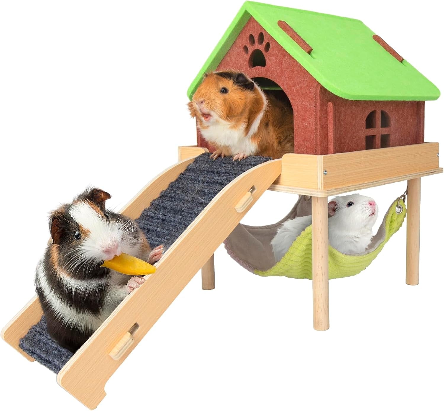 besnew-3-in-1-enlarged-guinea-pig-hammock-wooden-guinea-pig-hideout-with-house-platform-stairs-small-animal-toys-for-hiding-sleeping-activities
