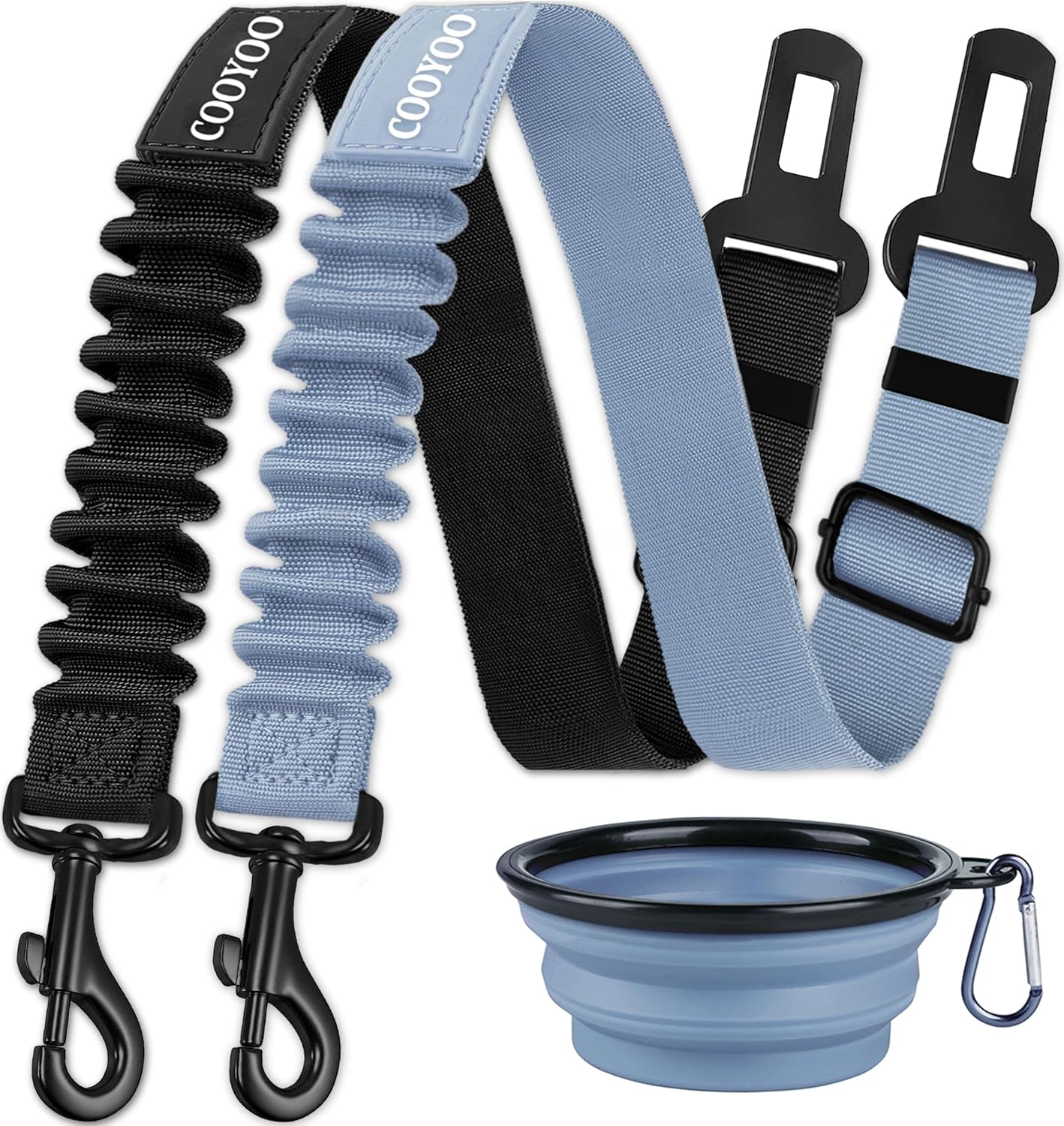 cooyoo-dog-seat-belt-durability-retractable-dog-car-harness-adjustable-dog-seat-belt-for-vehicle-nylon-pet-safety-seat-belts-heavy-duty-elastic-1-pack-black